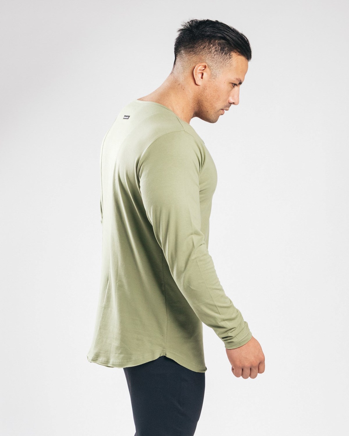 Tactical Green Alphalete Fitted Long Sleeve | CMVIFQ271