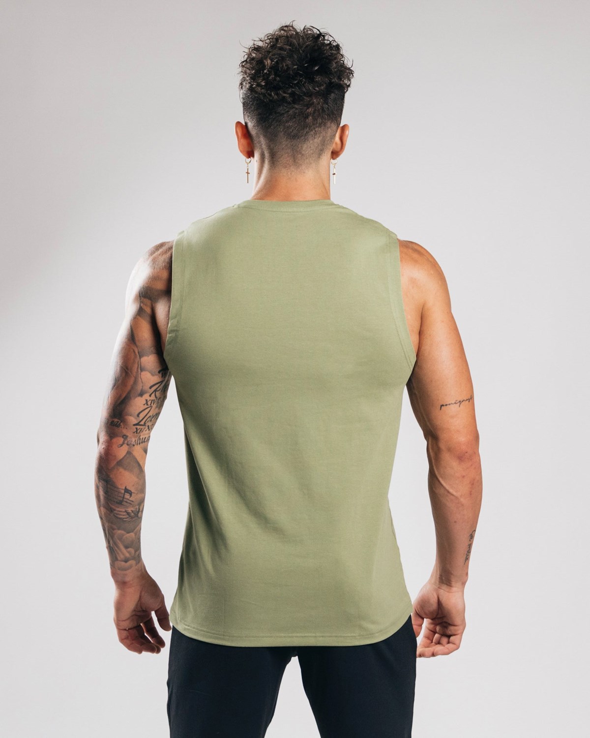 Tactical Green Alphalete Fitted Performance Tank | BQOATD246