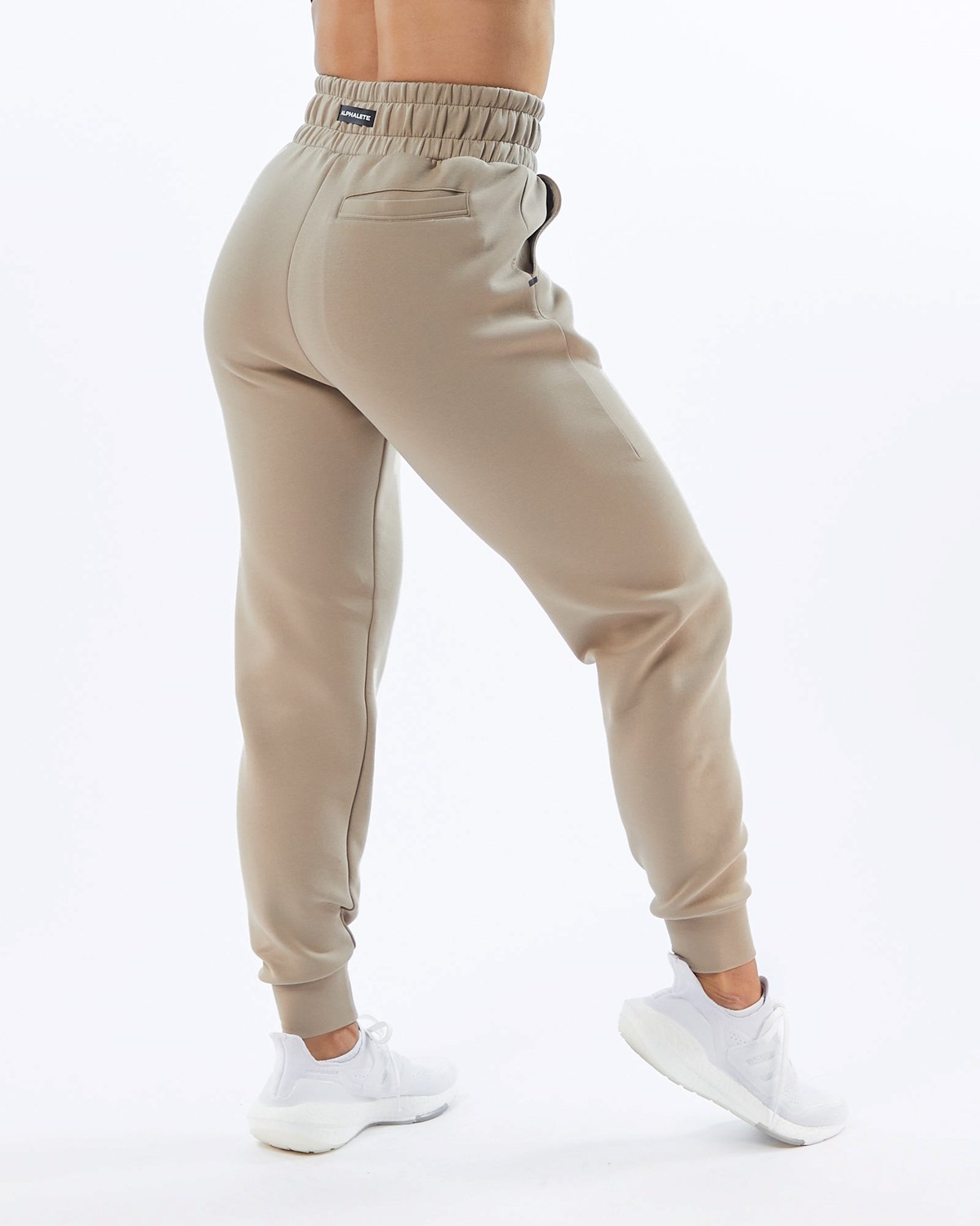 Tan Alphalete Interlock Knit Cuffed Jogger | KMUBQL207