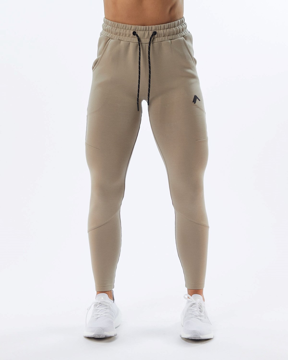 Tan Alphalete Interlock Knit Zip Jogger | FIDWGC695