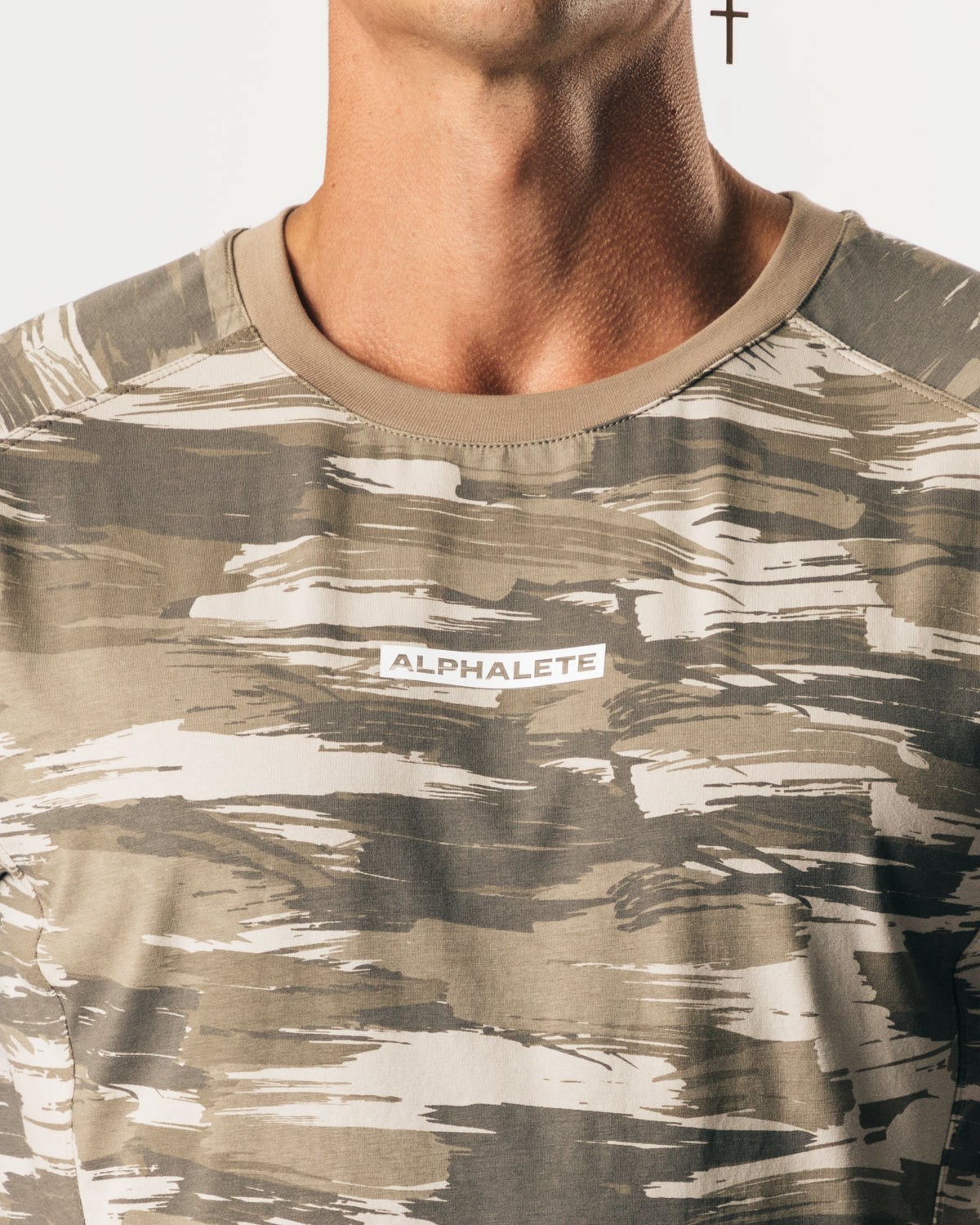 Tan Canvas Camo Alphalete High Performance Tee | KYTSLU297