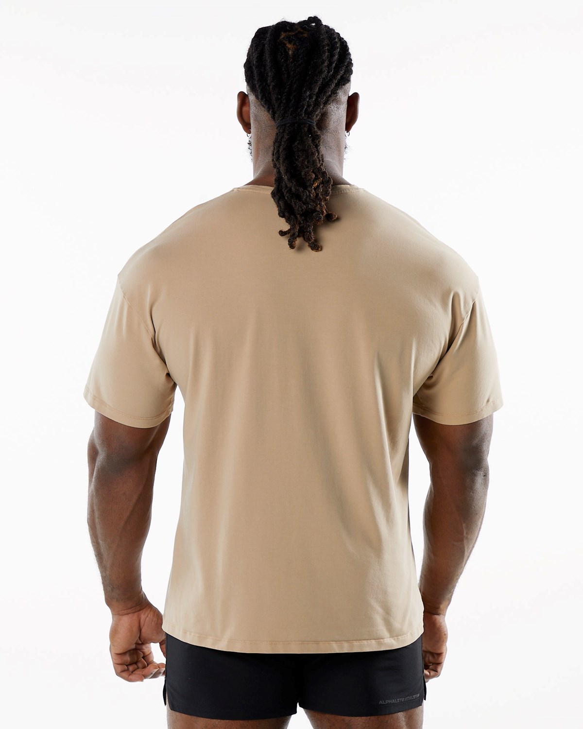 Taupe Alphalete Drop Shoulder Tee | KEJXAV874