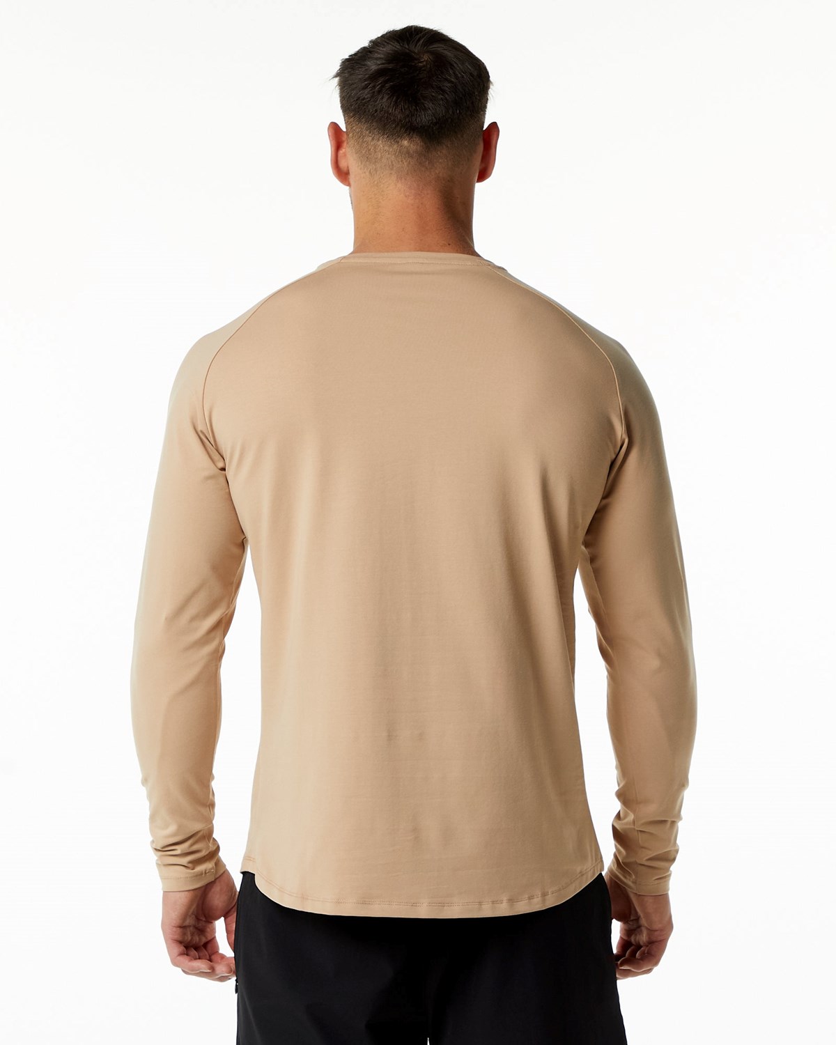 Taupe Alphalete Fitted Performance Long Sleeve | ERWCXA697