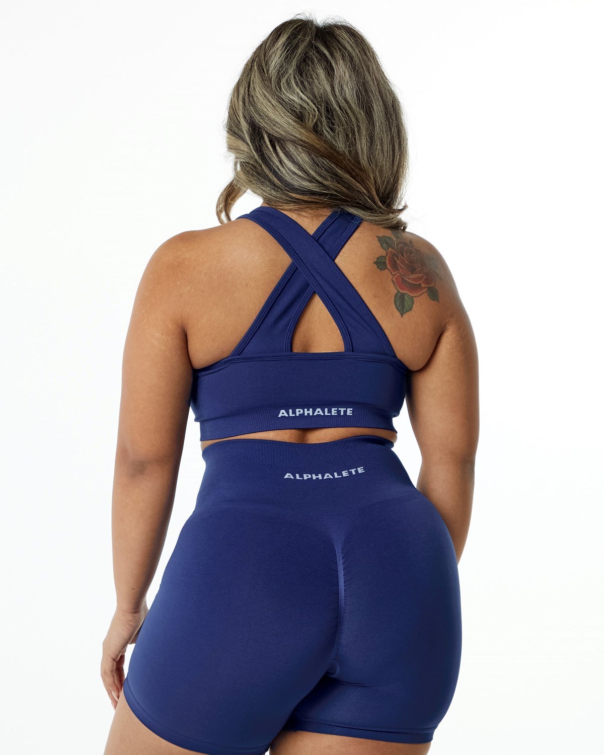 True Indigo Alphalete High-Impact Seamless Sports Bra | LRKJQI650