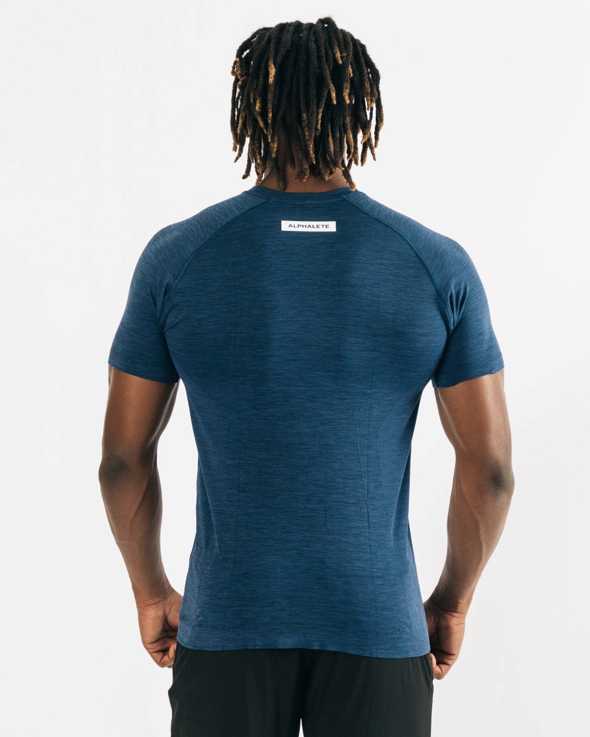 True Navy Alphalete High Performance Seamless Short Sleeve Tee | AVKCNP376