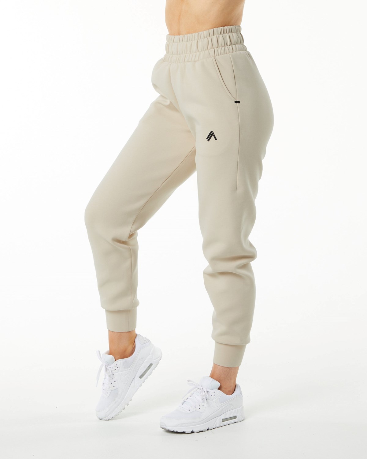 Vanilla Alphalete Interlock Knit Cuffed Jogger | LCPRGU413