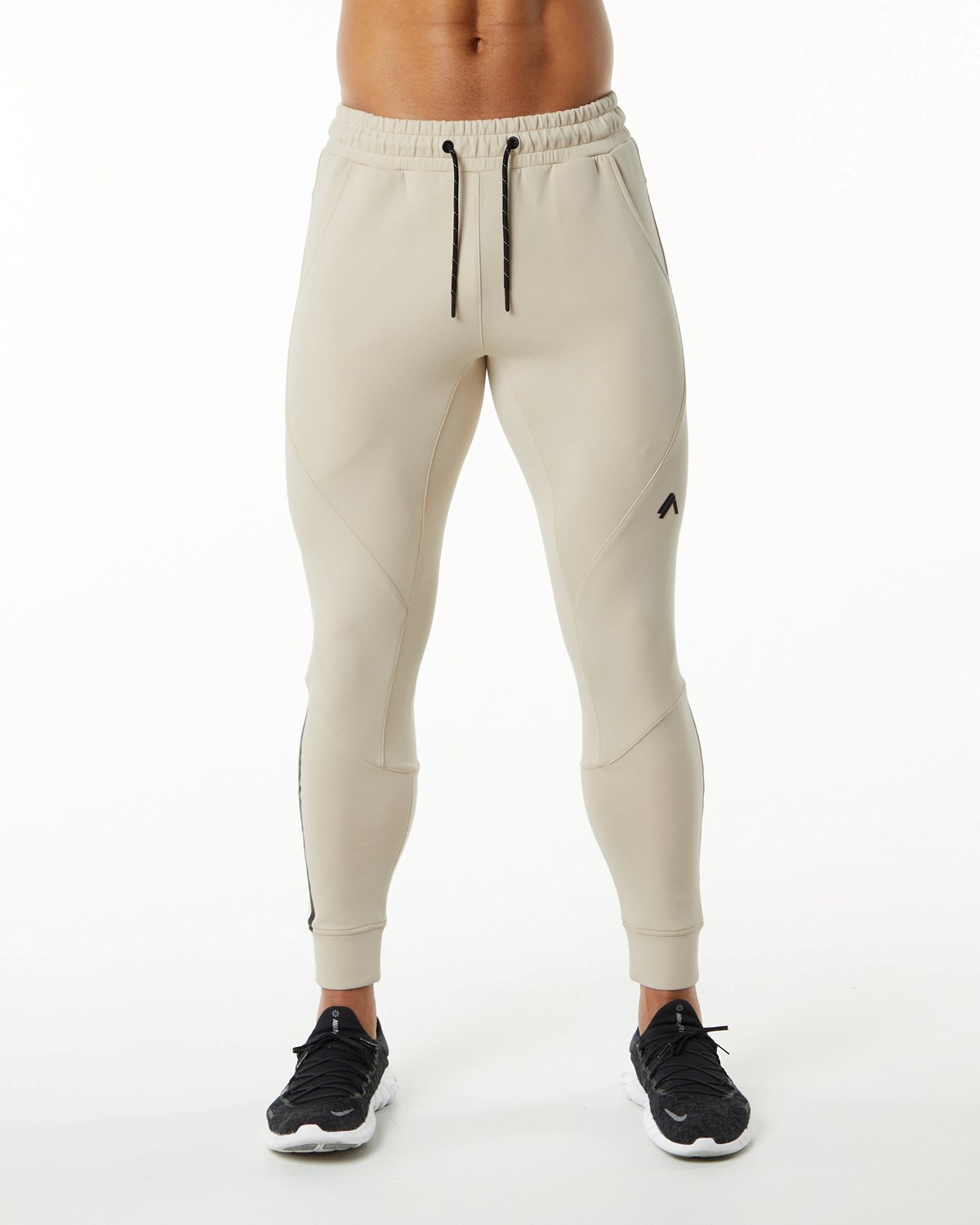 Vanilla Alphalete Interlock Knit Cuffed Jogger | QORJIT243