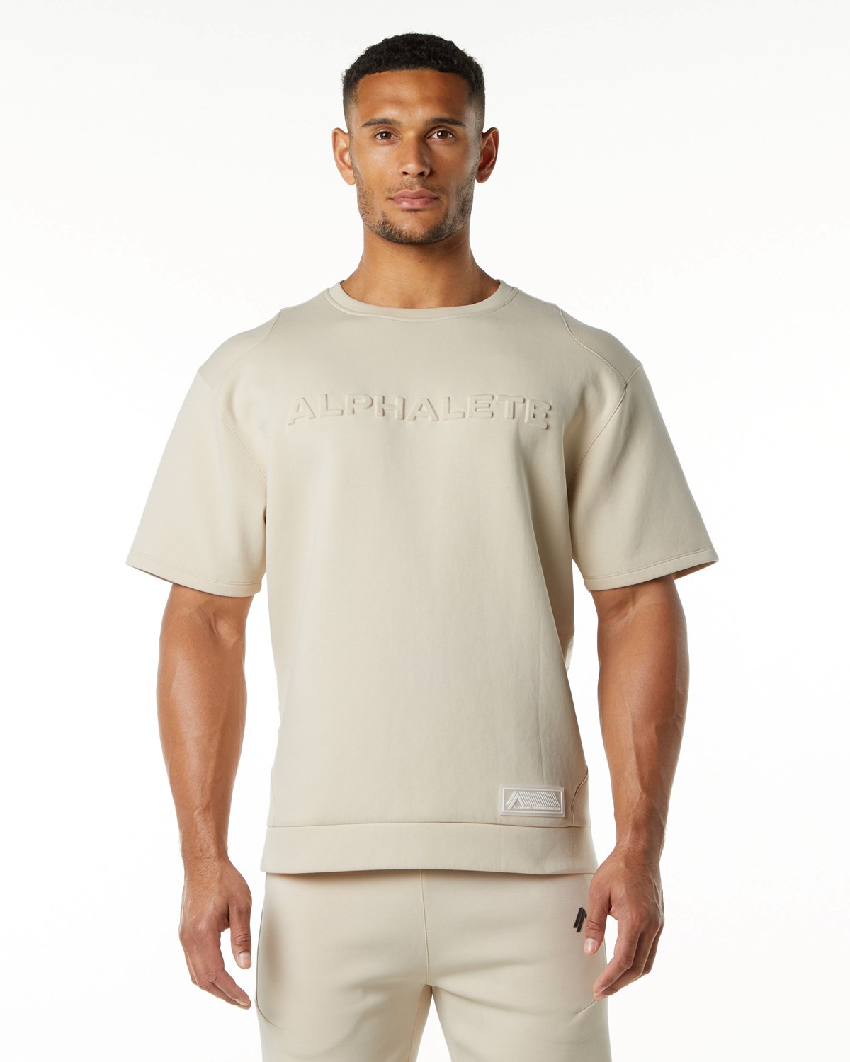 Vanilla Alphalete Relaxed Interlock Knit Pullover | QRGFWZ591