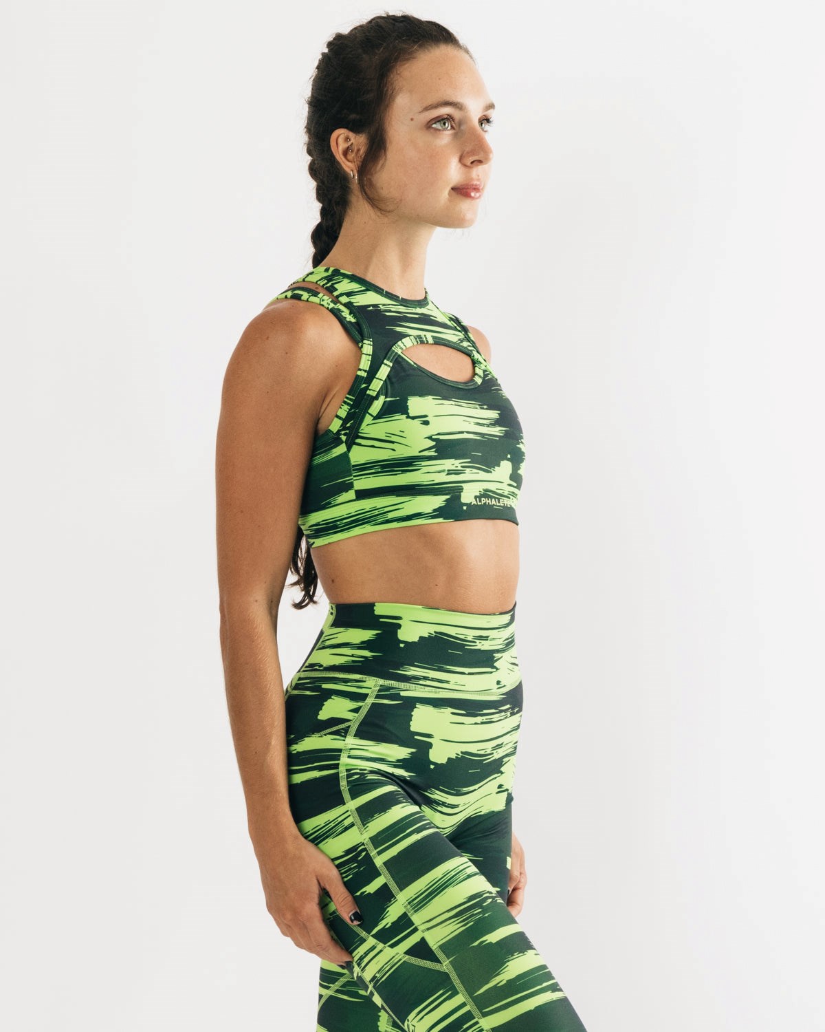 Volt Canvas Camo Alphalete Medium Impact Bra | LPJSWF265