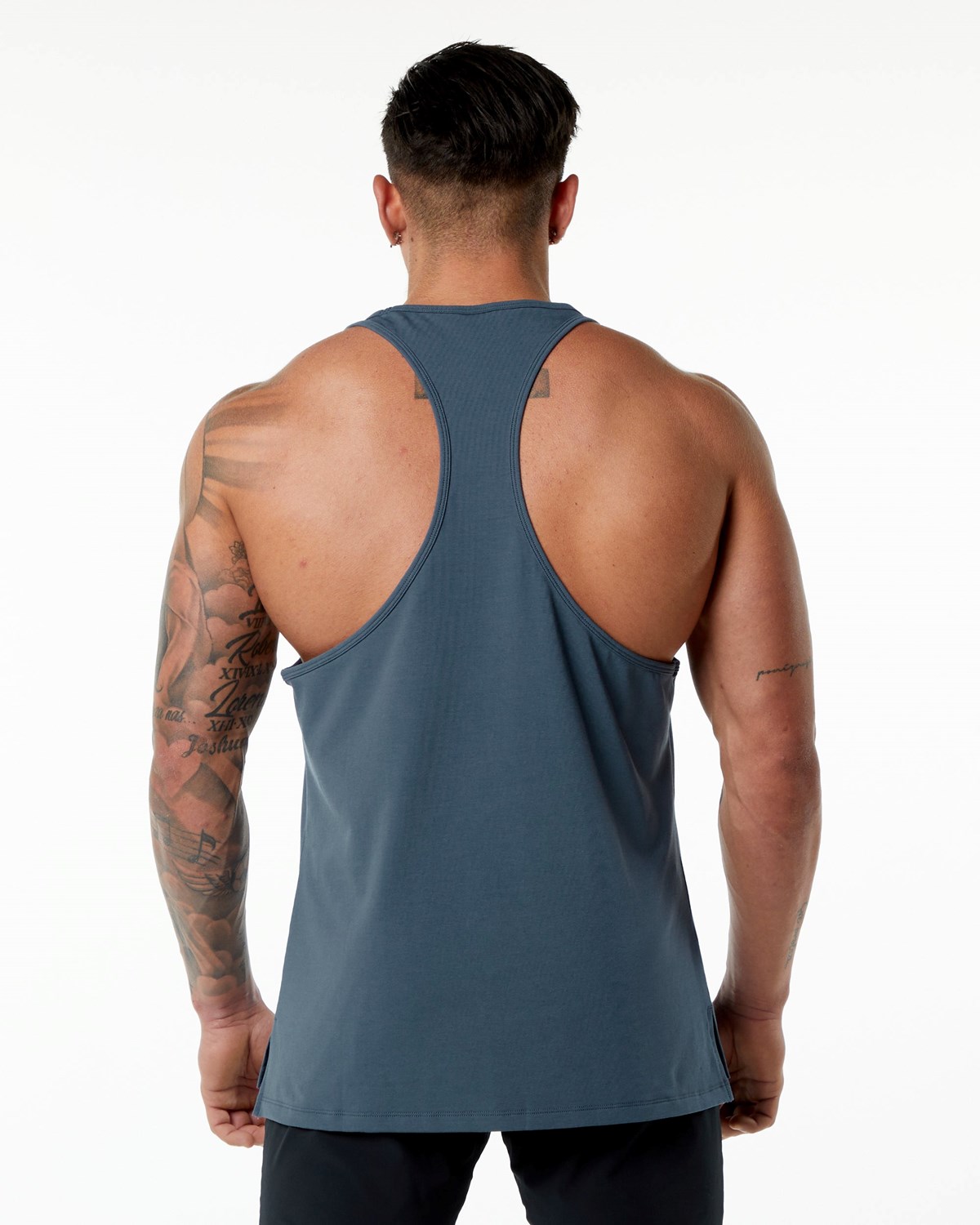 Whale Blue Alphalete Stepped Hem Stringer | QRTMAV297