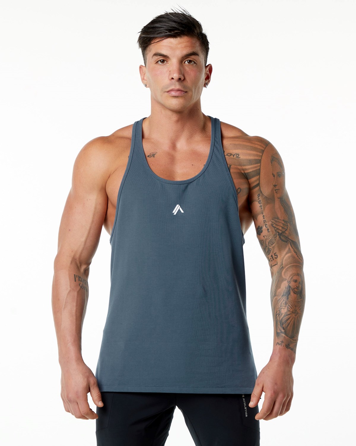 Whale Blue Alphalete Stepped Hem Stringer | QRTMAV297