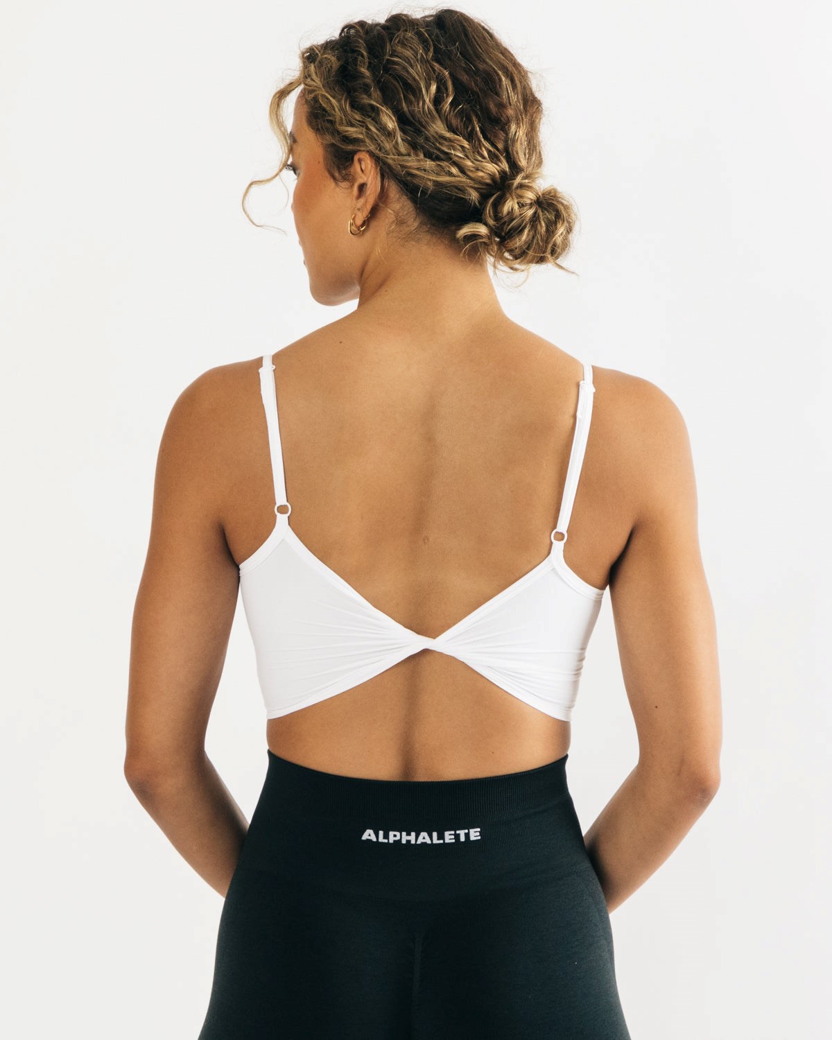 White Alphalete Fitted Cropped Tank | AESWVL479