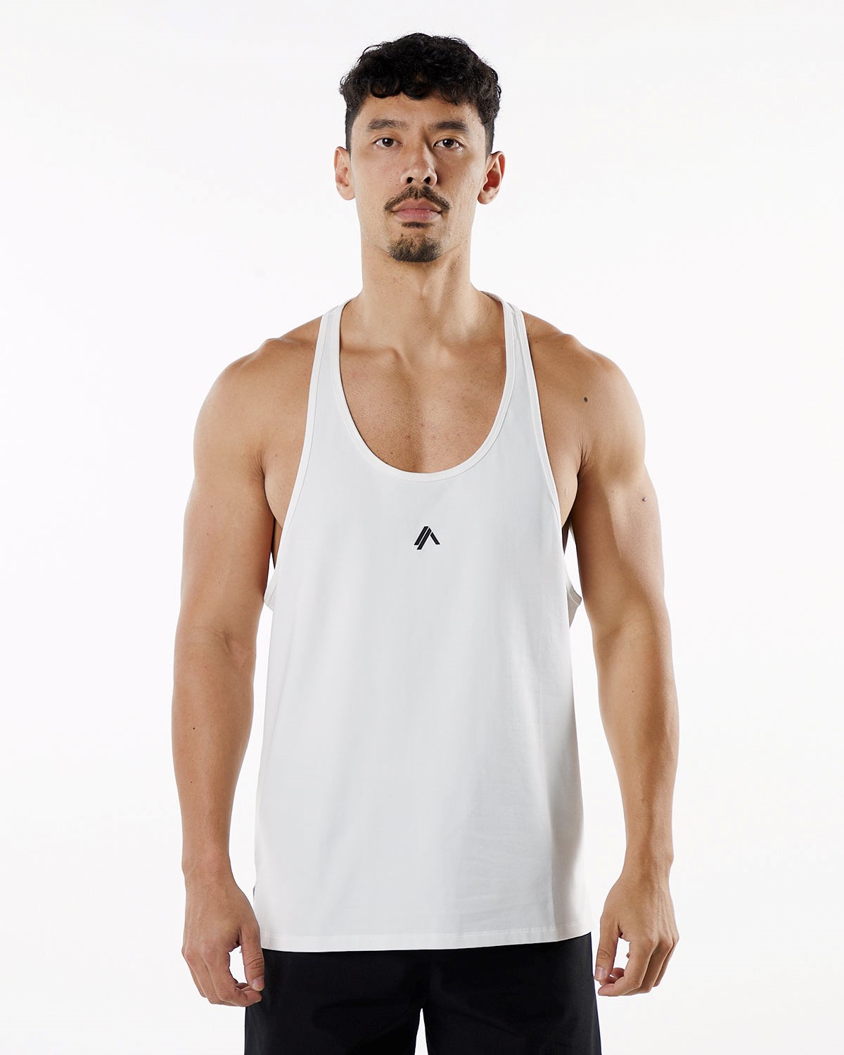 White Alphalete Fitted Performance Stringer | WRSVNM820