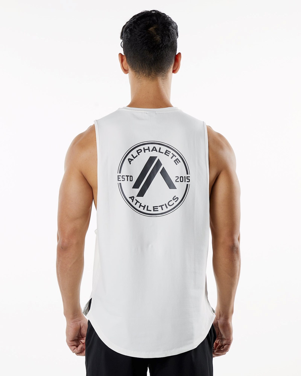 White Alphalete Fitted Performance Tank | YKPVRT218