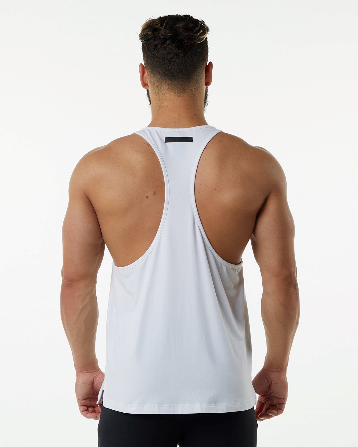 White Alphalete Fitted Premium Stringer | HDGPLX718