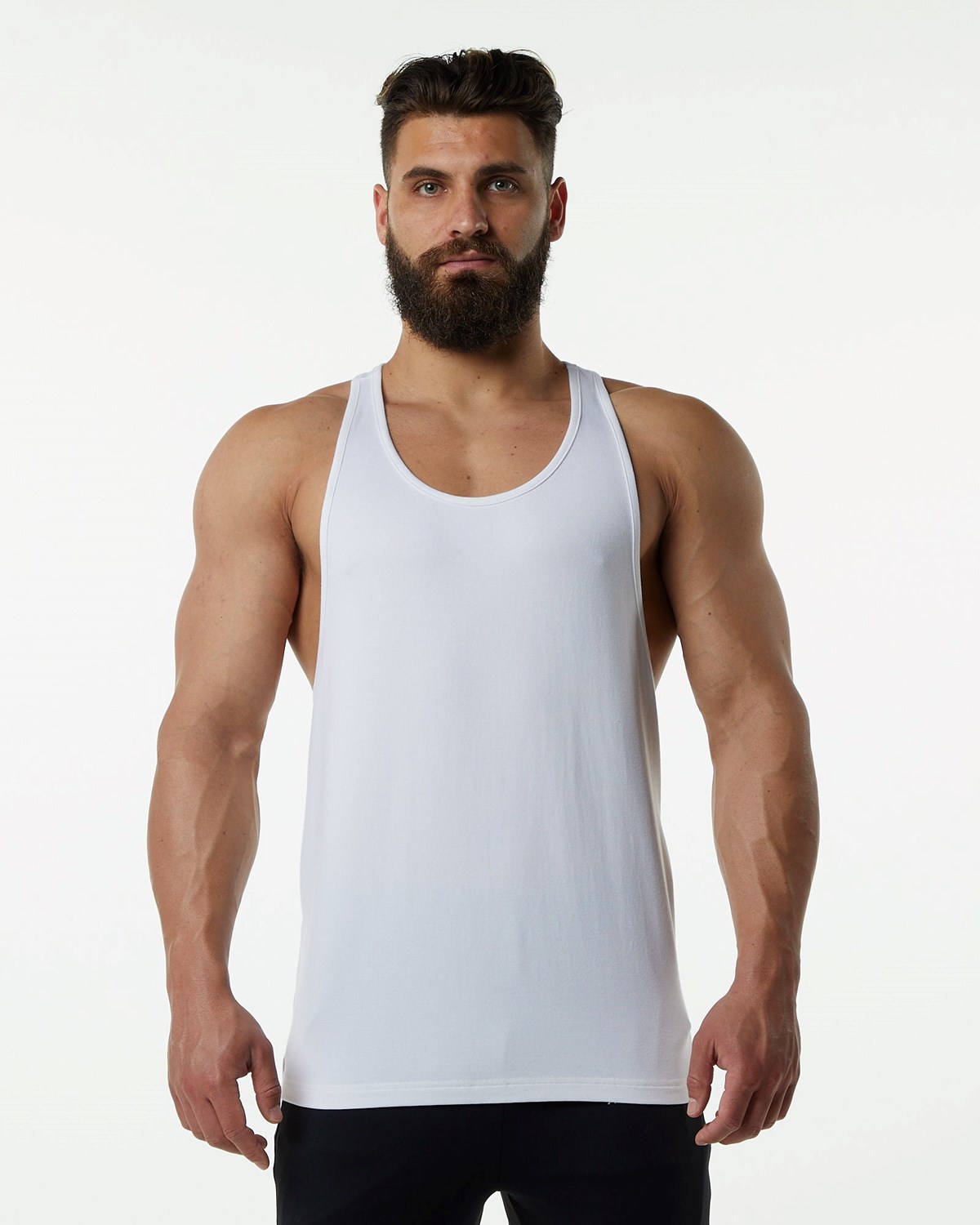 White Alphalete Fitted Premium Stringer | HDGPLX718