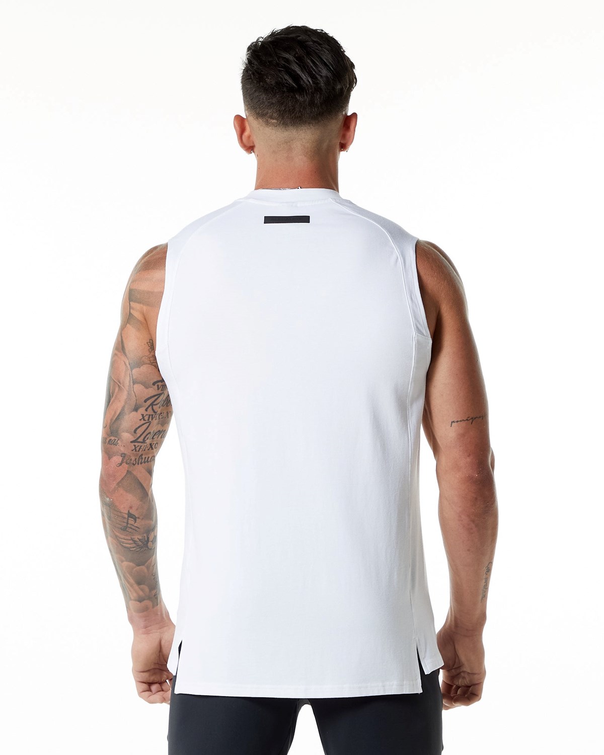 White Alphalete High-Neck Premium Tank | MENQHO197