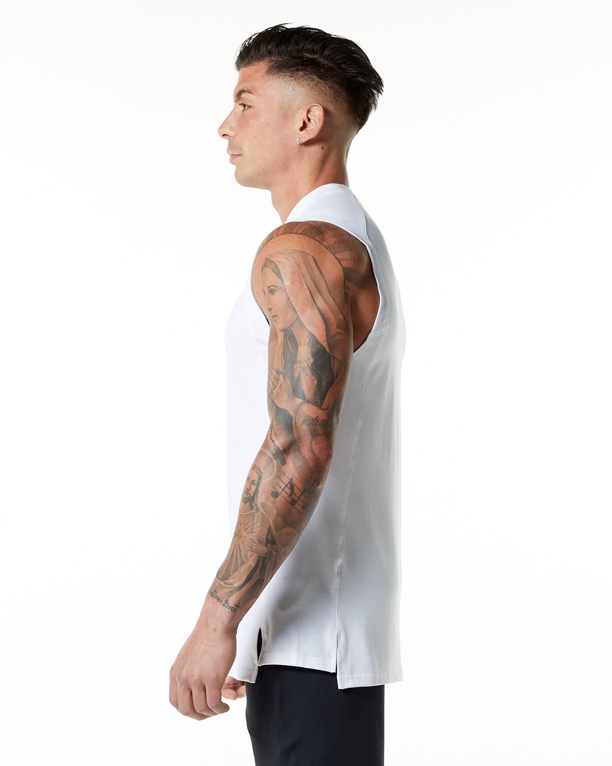 White Alphalete High-Neck Premium Tank | MENQHO197