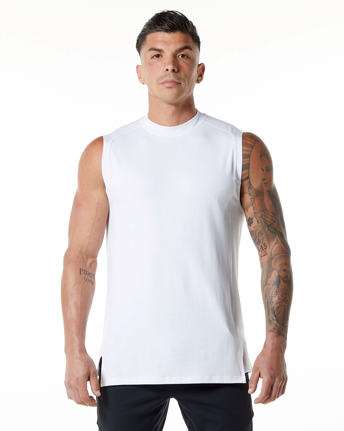 White Alphalete High-Neck Premium Tank | MENQHO197