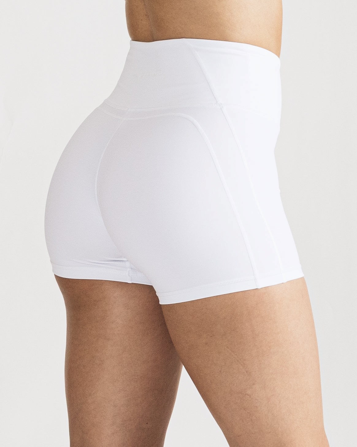 White Alphalete High-Waisted Medium Compression 4\