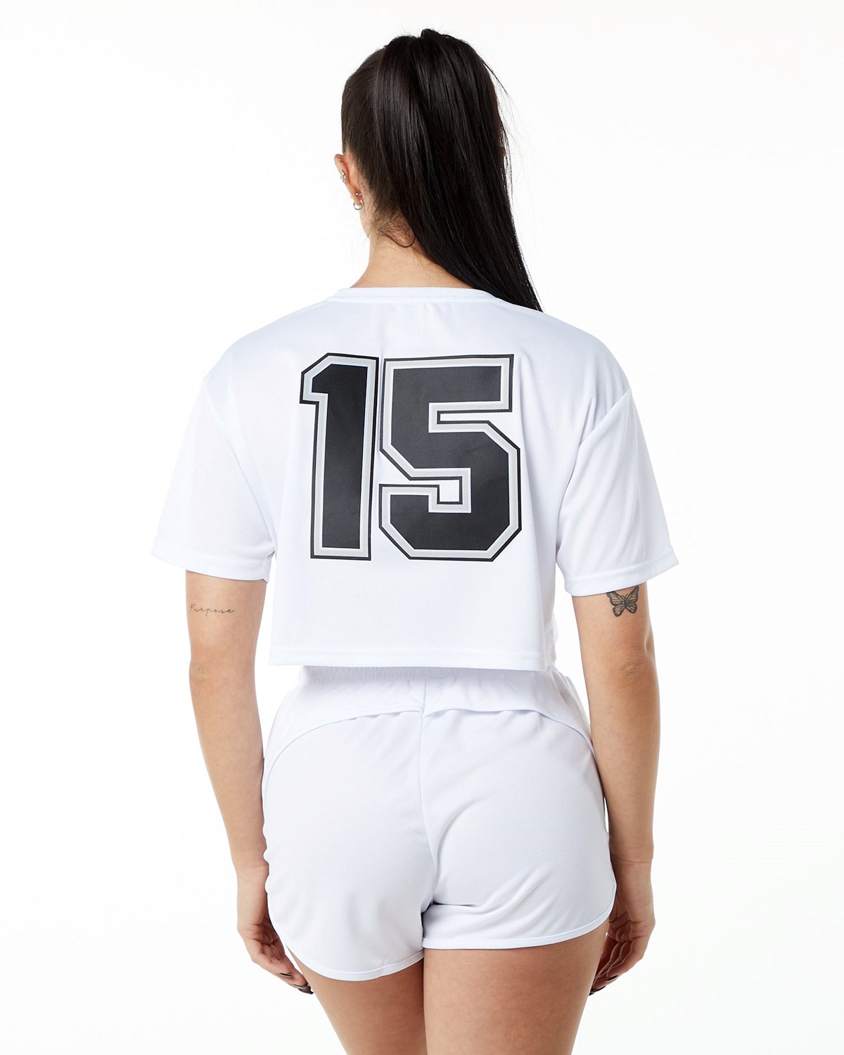 White Alphalete Oversized Crop Jersey | OUKYRF150