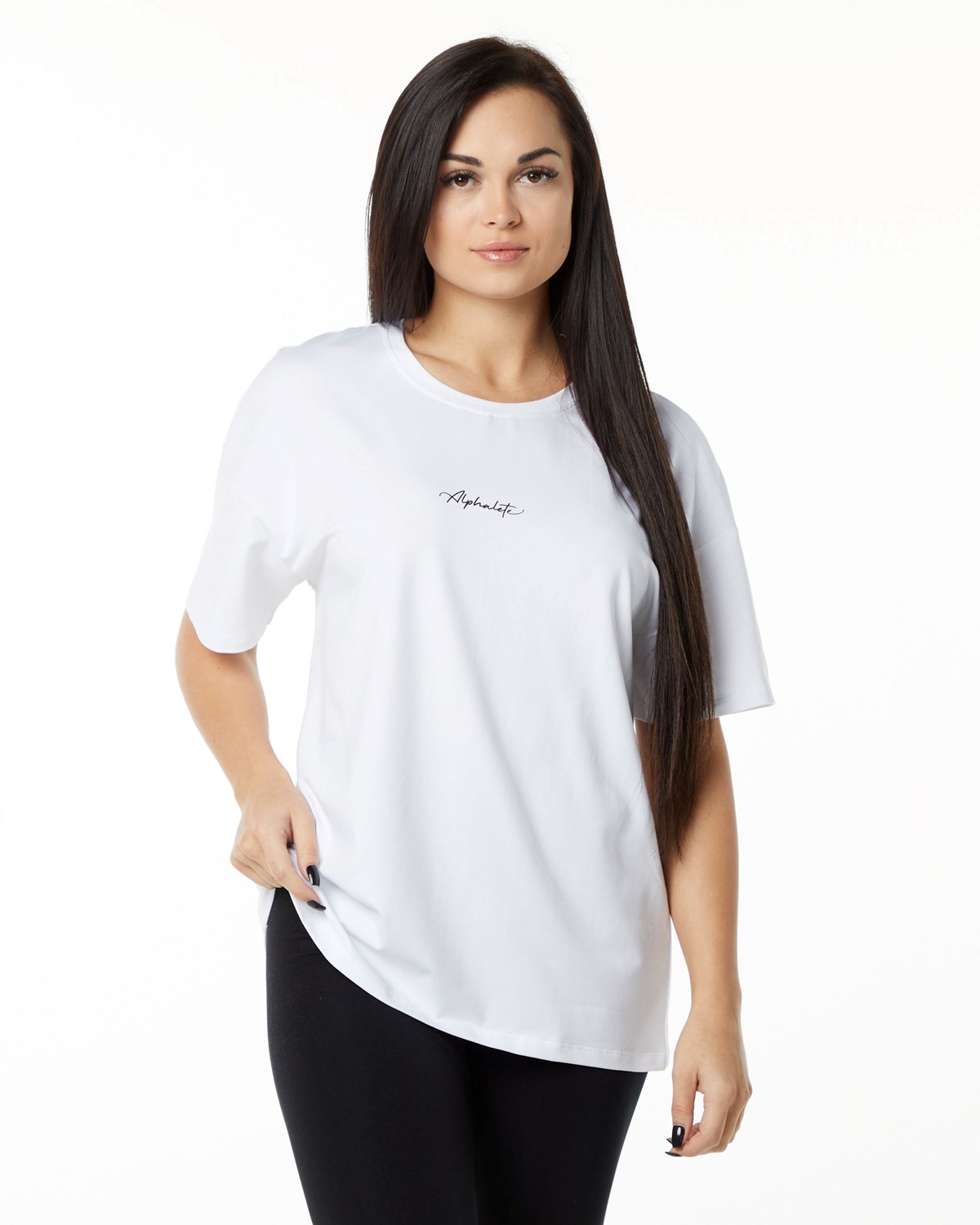 White Alphalete Performance Short Sleeve | PQAYVC918