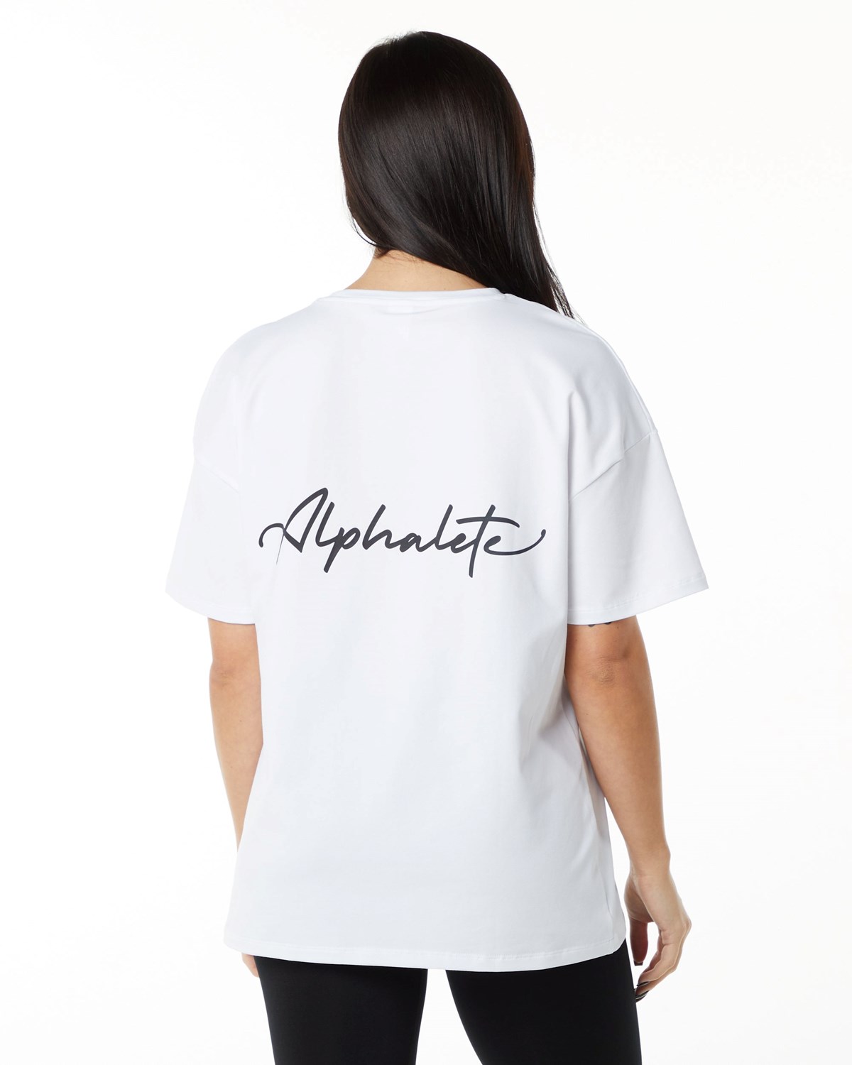 White Alphalete Performance Short Sleeve | PQAYVC918