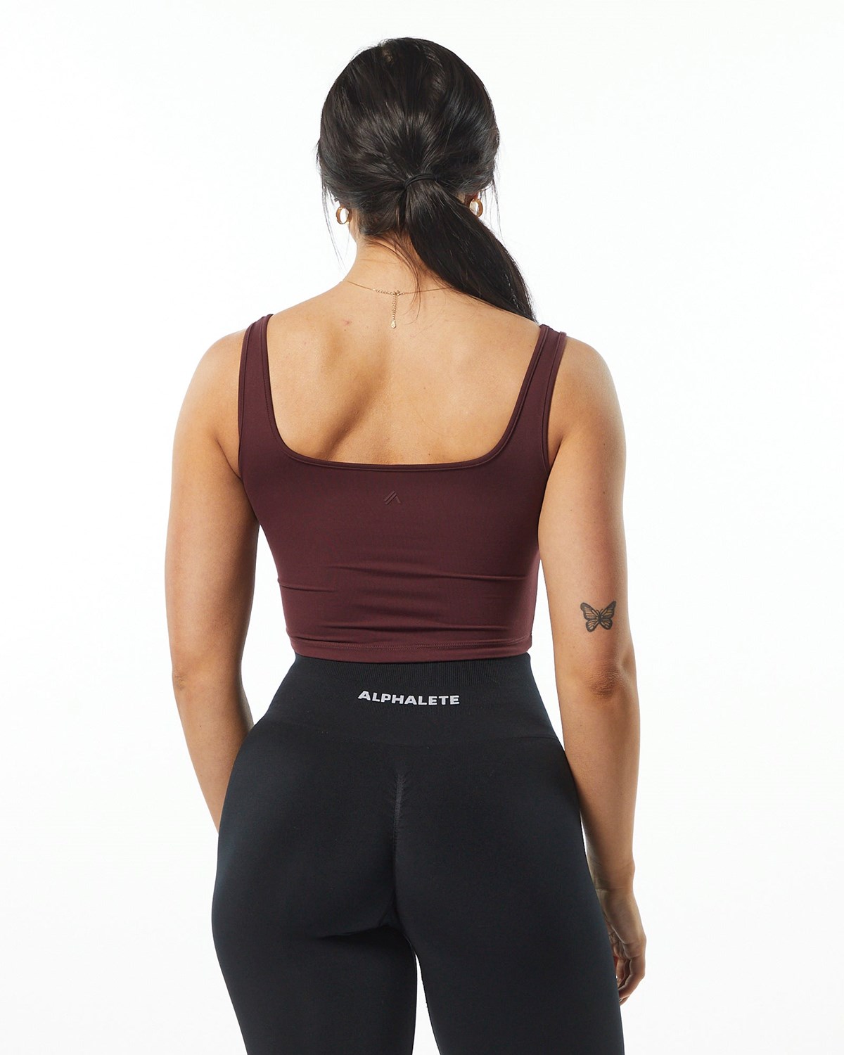 Wine Alphalete Fitted Square Neck Tank | AEGIQH247