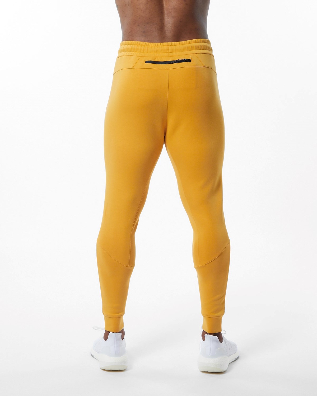 Yellow Alphalete Interlock Knit Cuffed Jogger | FQAGLR453