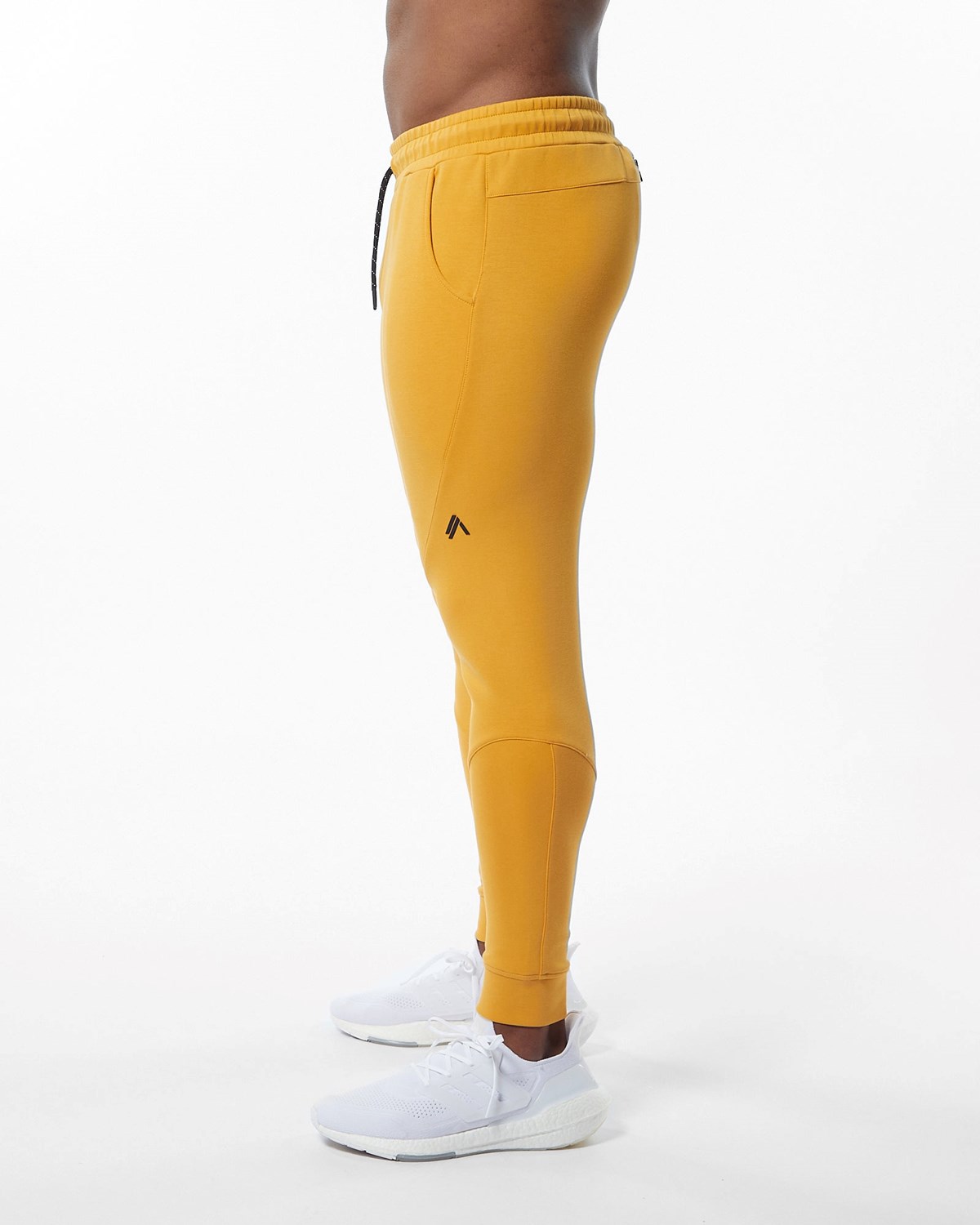 Yellow Alphalete Interlock Knit Cuffed Jogger | FQAGLR453