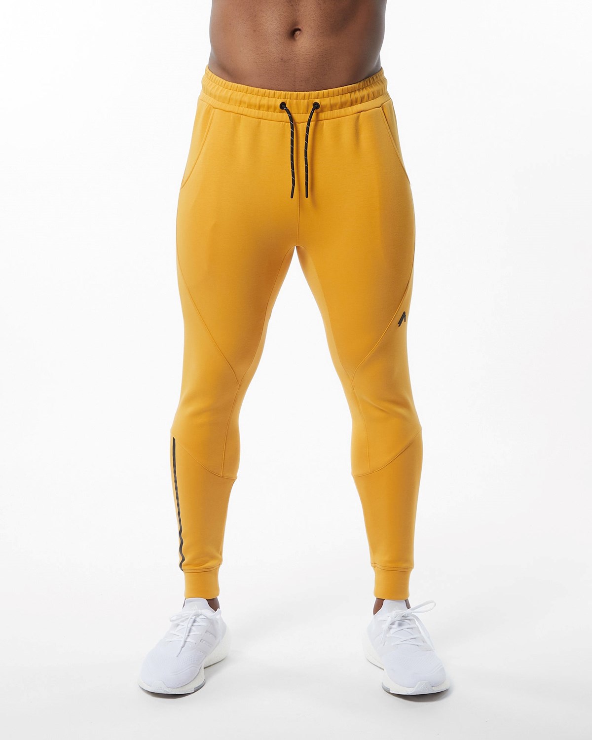 Yellow Alphalete Interlock Knit Cuffed Jogger | FQAGLR453